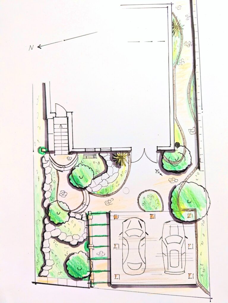 Zeichnung Vorgarten